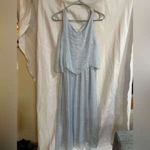 BACI Illusion Blue Full-Length Silk Maxi Dress